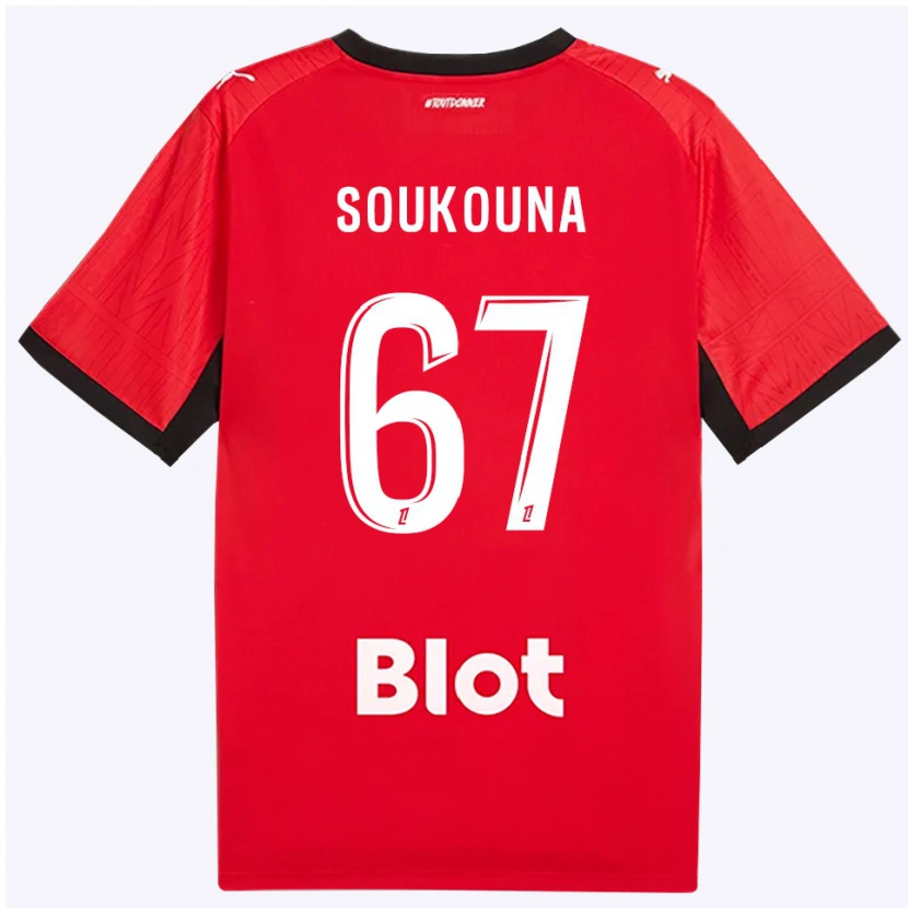Danxen Donna Maglia Isiaka Soukouna #67 Rosso Nero Bianco Kit Gara Home 2026/27 Maglietta
