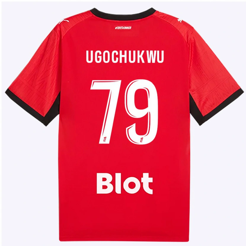 Danxen Donna Maglia Chibuike Ugochukwu #79 Rosso Nero Bianco Kit Gara Home 2026/27 Maglietta