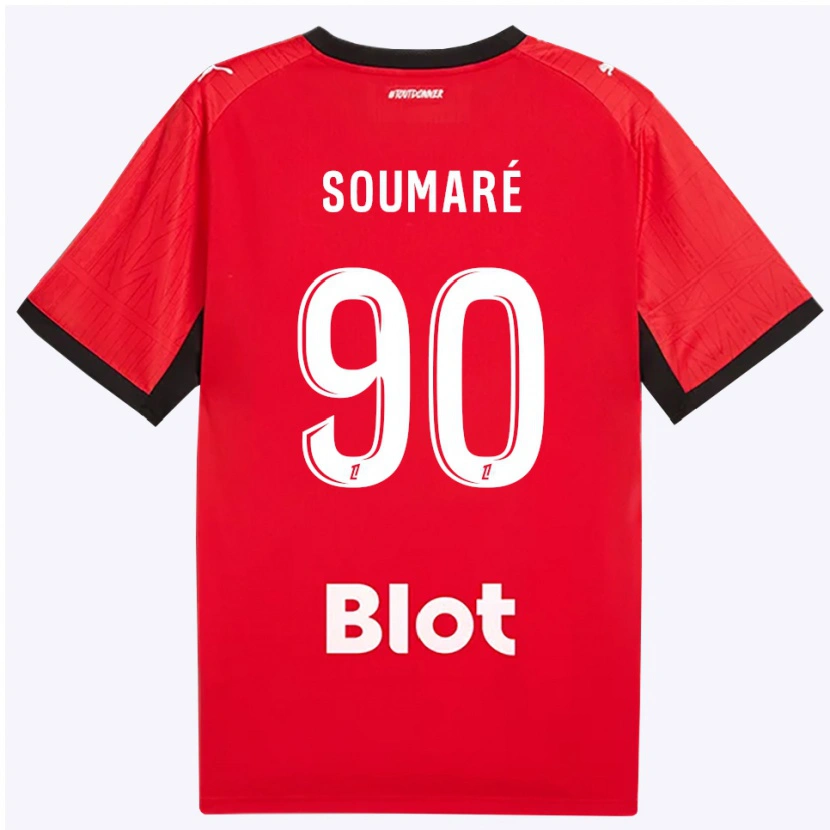 Danxen Donna Maglia Issa Soumaré #90 Rosso Nero Bianco Kit Gara Home 2026/27 Maglietta