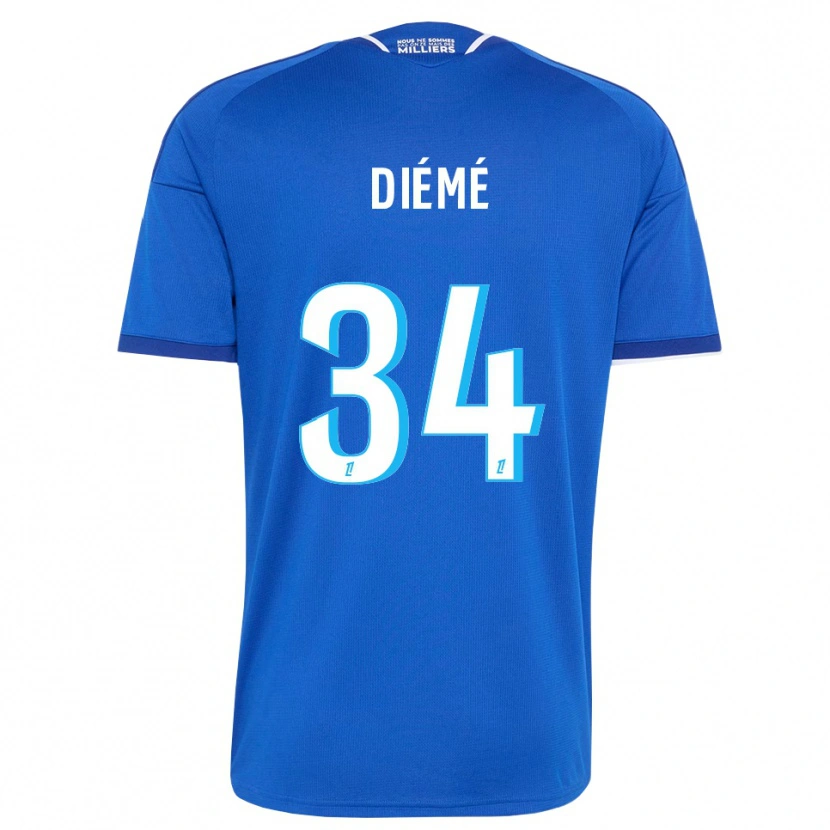 Danxen Donna Maglia Yaya Diémé #34 Blu Reale Bianco Kit Gara Home 2026/27 Maglietta