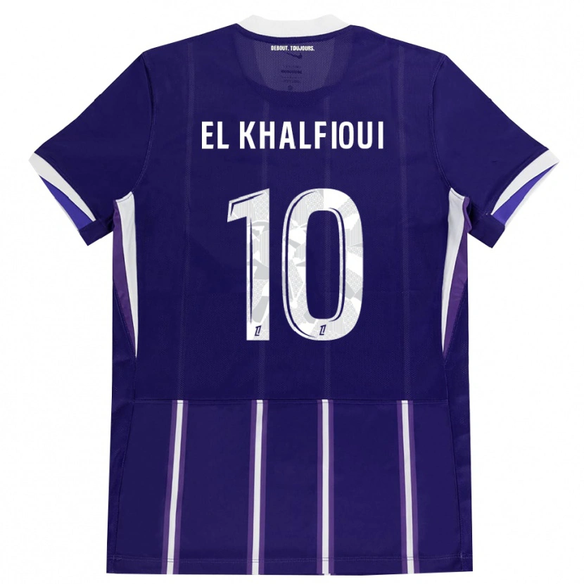 Danxen Donna Maglia Zakari El Khalfioui #10 Viola Bianco Kit Gara Home 2026/27 Maglietta