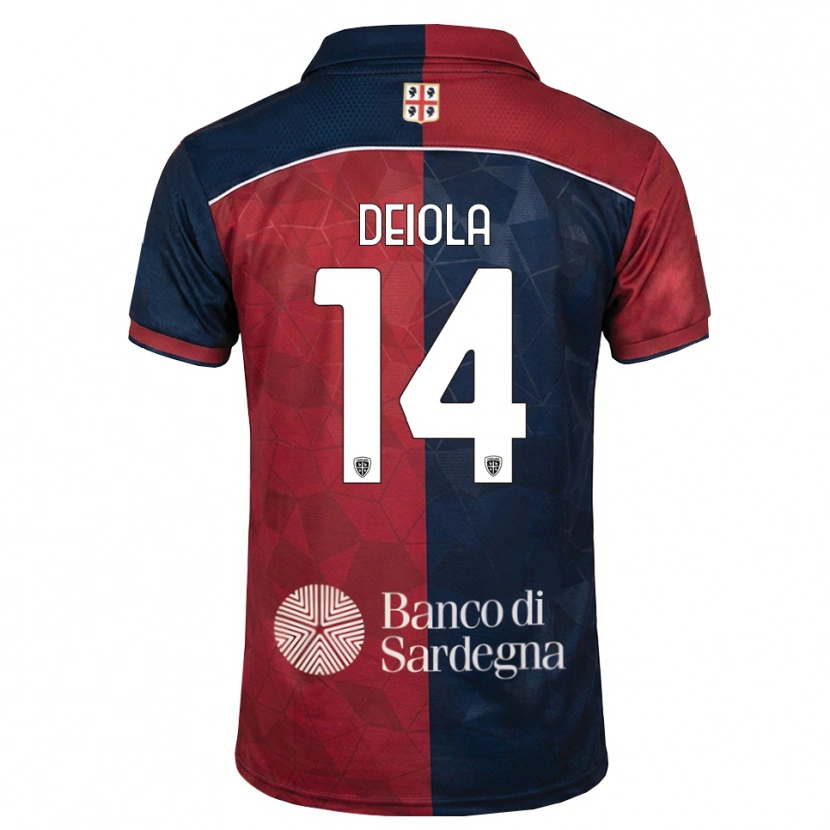 Danxen Donna Maglia Alessandro Deiola #14 Borgogna Blu Reale Kit Gara Home 2026/27 Maglietta