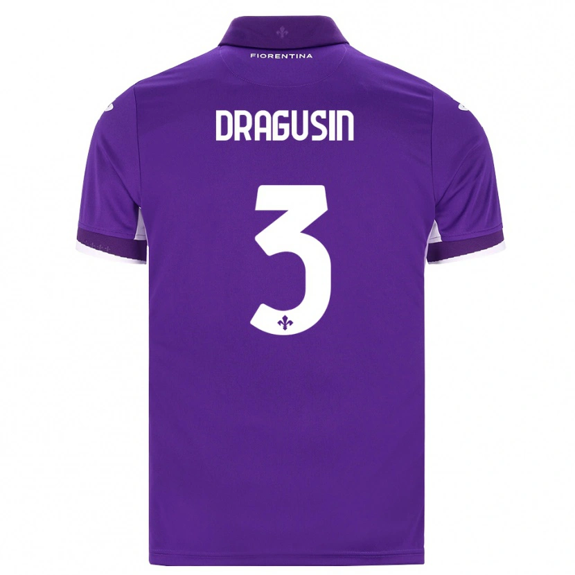 Danxen Donna Maglia Radu Drăgușin #3 Viola Bianco Rosa Kit Gara Home 2026/27 Maglietta