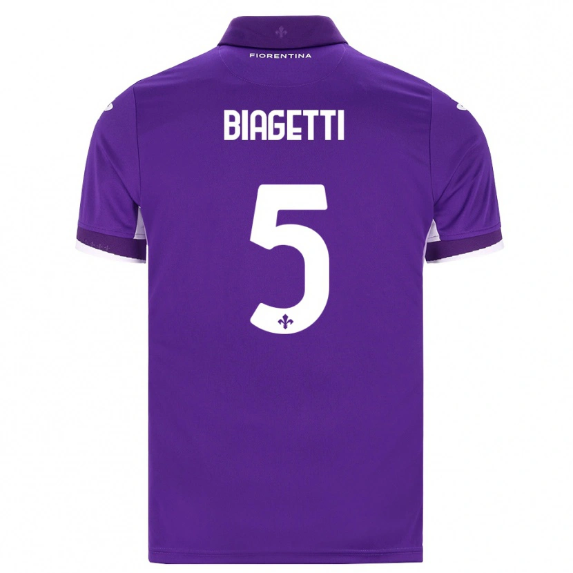 Danxen Donna Maglia Christian Biagetti #5 Viola Bianco Rosa Kit Gara Home 2026/27 Maglietta