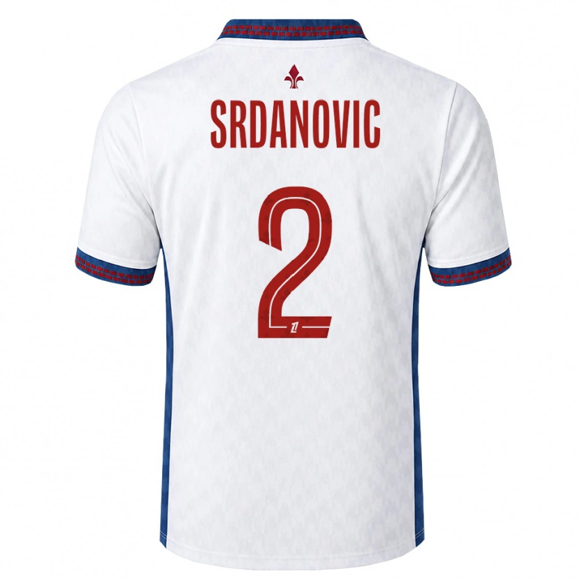 Danxen Donna Maglia Loun Srdanovic #2 Rosso Bianco Blu Kit Gara Away 2026/27 Maglietta