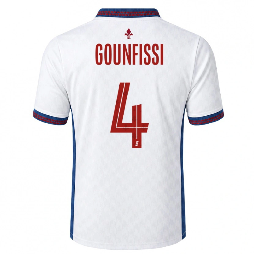 Danxen Donna Maglia Mouad Gounfissi #4 Rosso Bianco Blu Kit Gara Away 2026/27 Maglietta