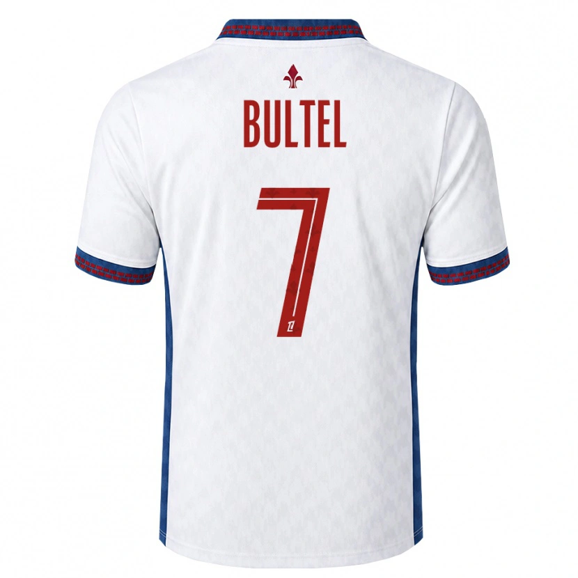 Danxen Donna Maglia Ludivine Bultel #7 Rosso Bianco Blu Kit Gara Away 2026/27 Maglietta