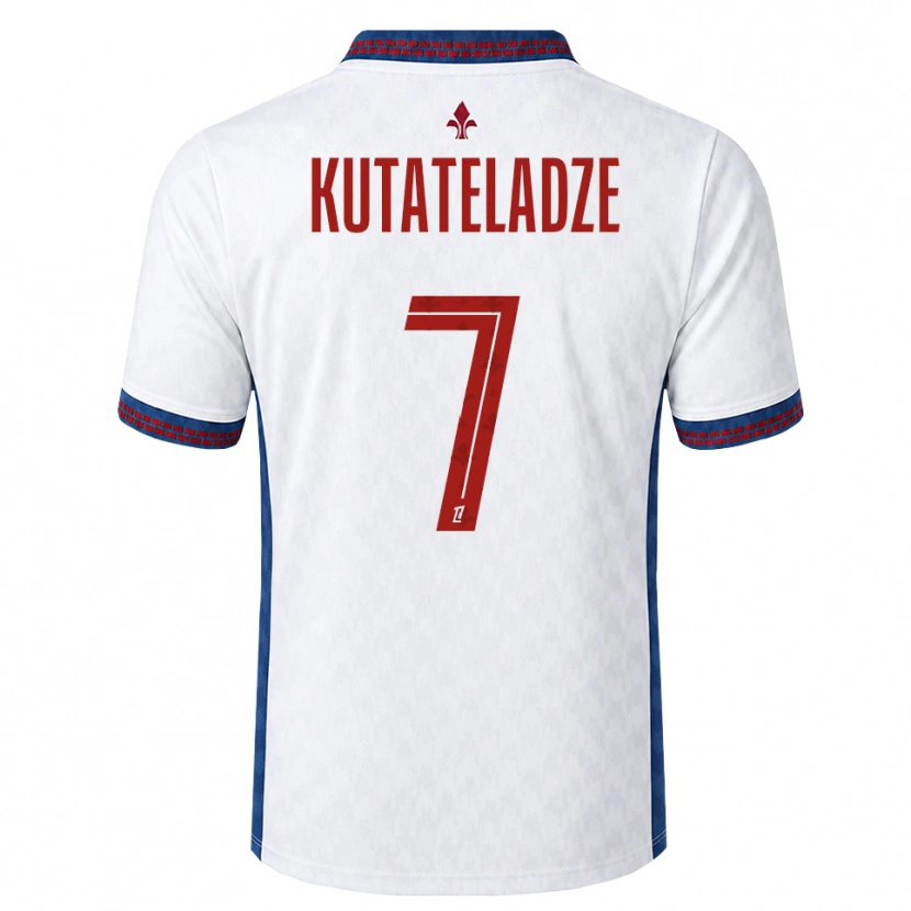 Danxen Donna Maglia Alexandre Kutateladze #7 Rosso Bianco Blu Kit Gara Away 2026/27 Maglietta