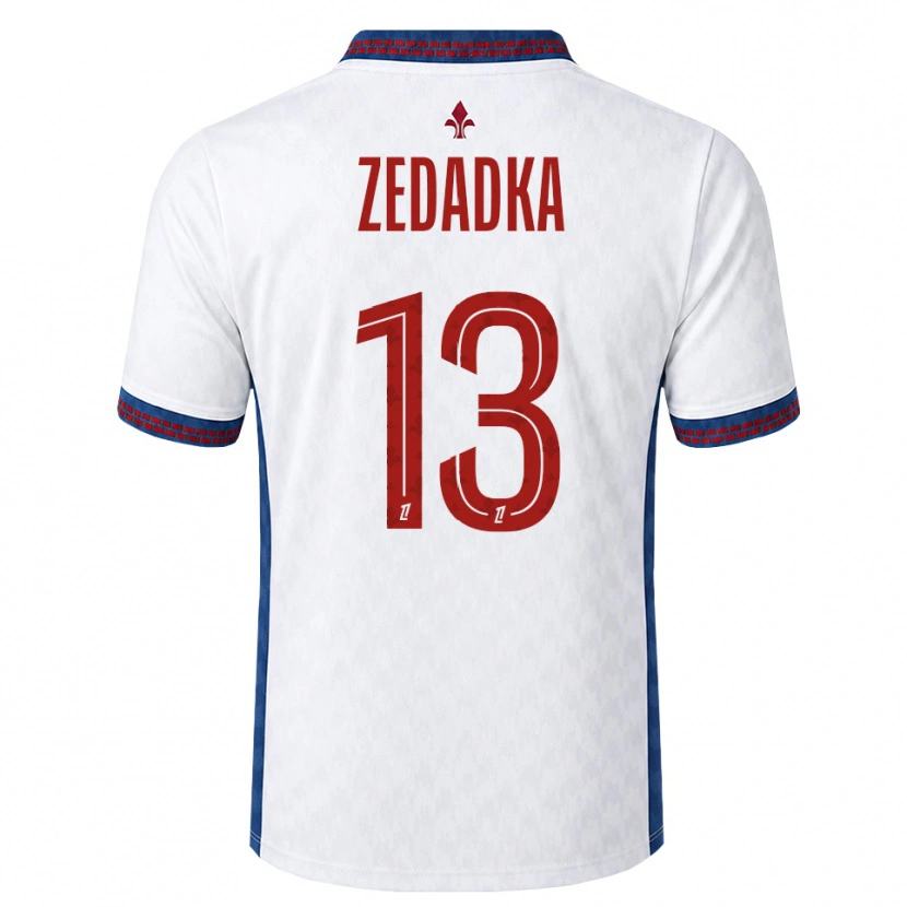 Danxen Donna Maglia Akim Zedadka #13 Rosso Bianco Blu Kit Gara Away 2026/27 Maglietta