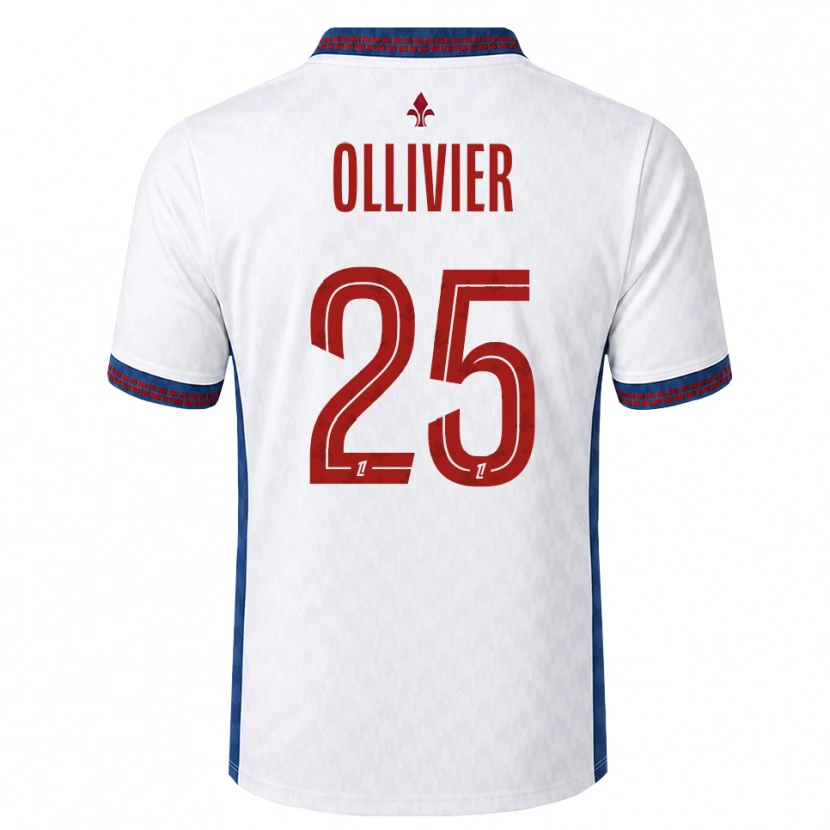 Danxen Donna Maglia Agathe Ollivier #25 Rosso Bianco Blu Kit Gara Away 2026/27 Maglietta