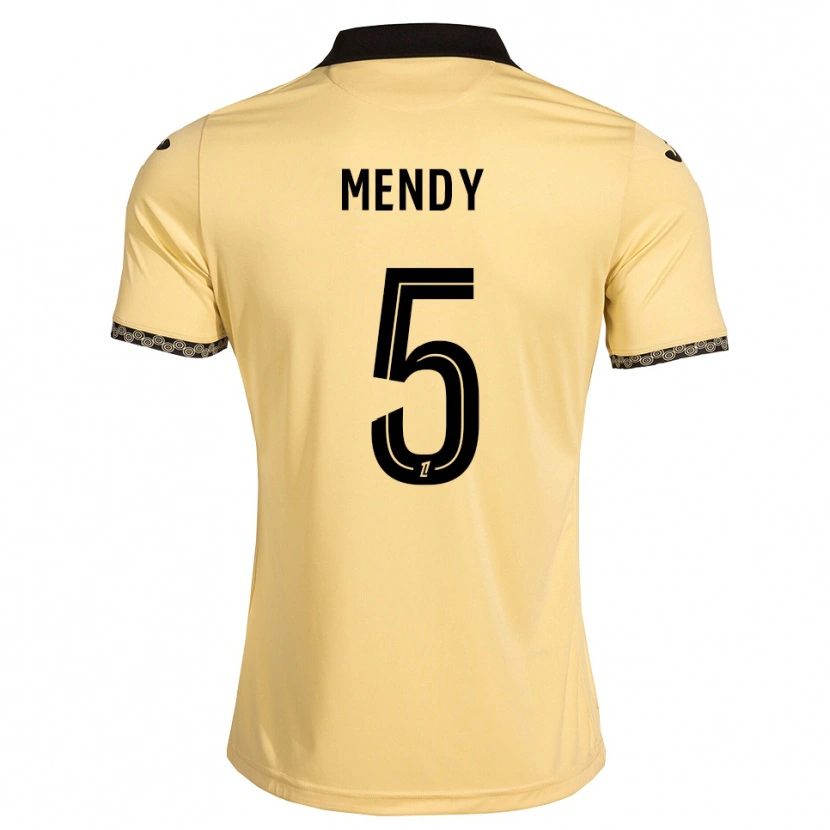 Danxen Donna Maglia Benjamin Mendy #5 Bianco Avorio Nero Kit Gara Away 2026/27 Maglietta