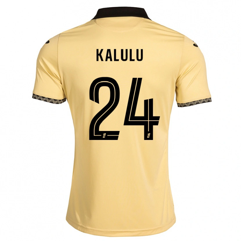 Danxen Donna Maglia Gédéon Kalulu #24 Bianco Avorio Nero Kit Gara Away 2026/27 Maglietta