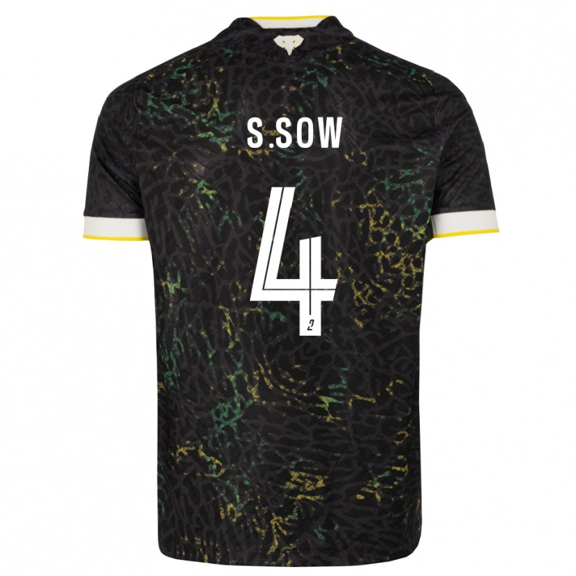 Danxen Donna Maglia Saïdou Sow #4 Nero Bianco Giallo Kit Gara Away 2026/27 Maglietta