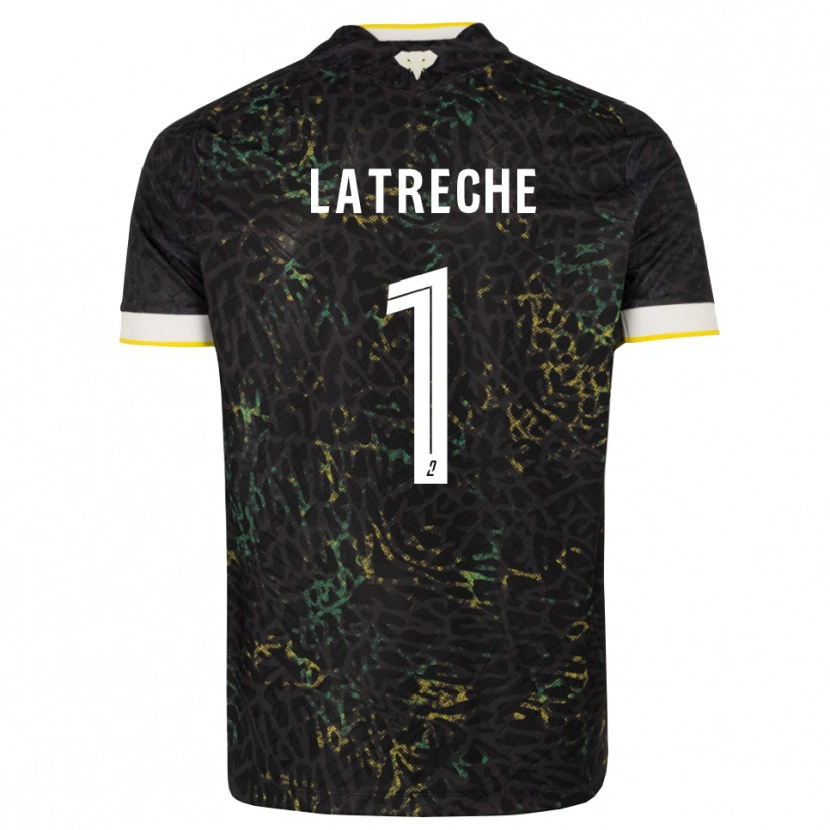 Danxen Donna Maglia Yanis Latreche #1 Nero Bianco Giallo Kit Gara Away 2026/27 Maglietta