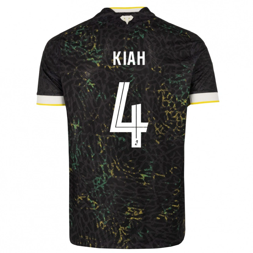 Danxen Donna Maglia Emmanuel Kiah #4 Nero Bianco Giallo Kit Gara Away 2026/27 Maglietta