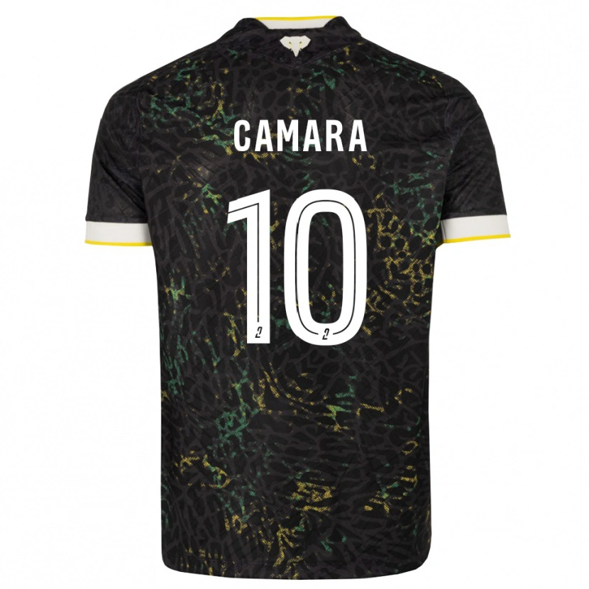 Danxen Donna Maglia Ibrahim Camara #10 Nero Bianco Giallo Kit Gara Away 2026/27 Maglietta