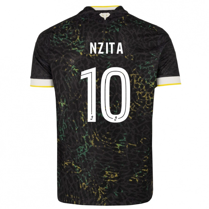 Danxen Donna Maglia Brayan Nzita #10 Nero Bianco Giallo Kit Gara Away 2026/27 Maglietta