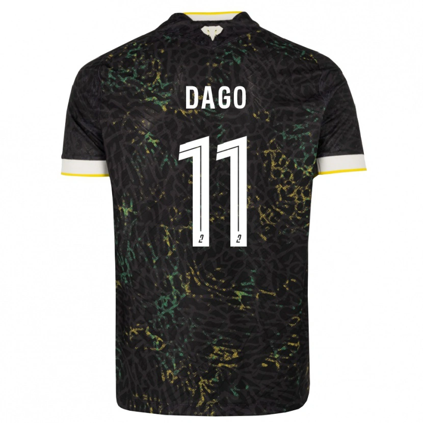 Danxen Donna Maglia Joshua Dago #11 Nero Bianco Giallo Kit Gara Away 2026/27 Maglietta