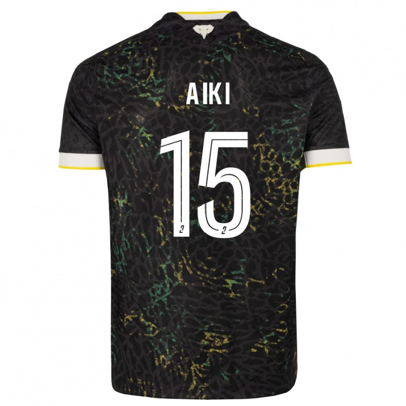 Danxen Donna Maglia Amed Aiki #15 Nero Bianco Giallo Kit Gara Away 2026/27 Maglietta