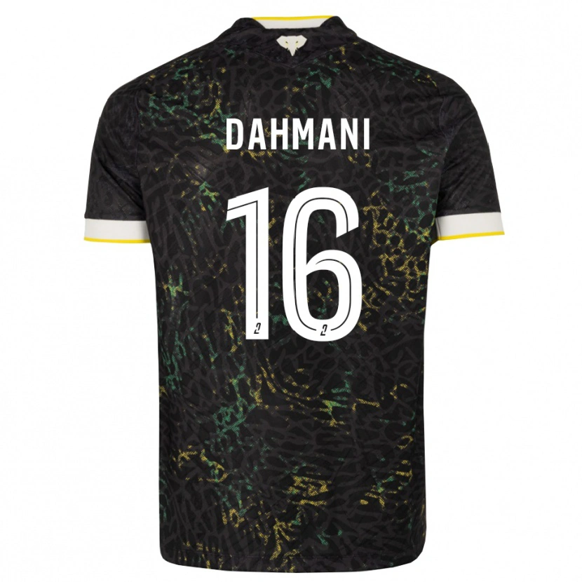 Danxen Donna Maglia Waël Dahmani #16 Nero Bianco Giallo Kit Gara Away 2026/27 Maglietta