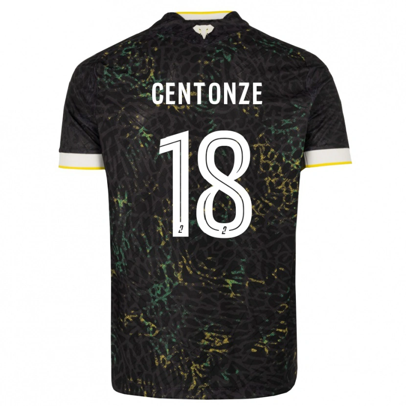 Danxen Donna Maglia Fabien Centonze #18 Nero Bianco Giallo Kit Gara Away 2026/27 Maglietta