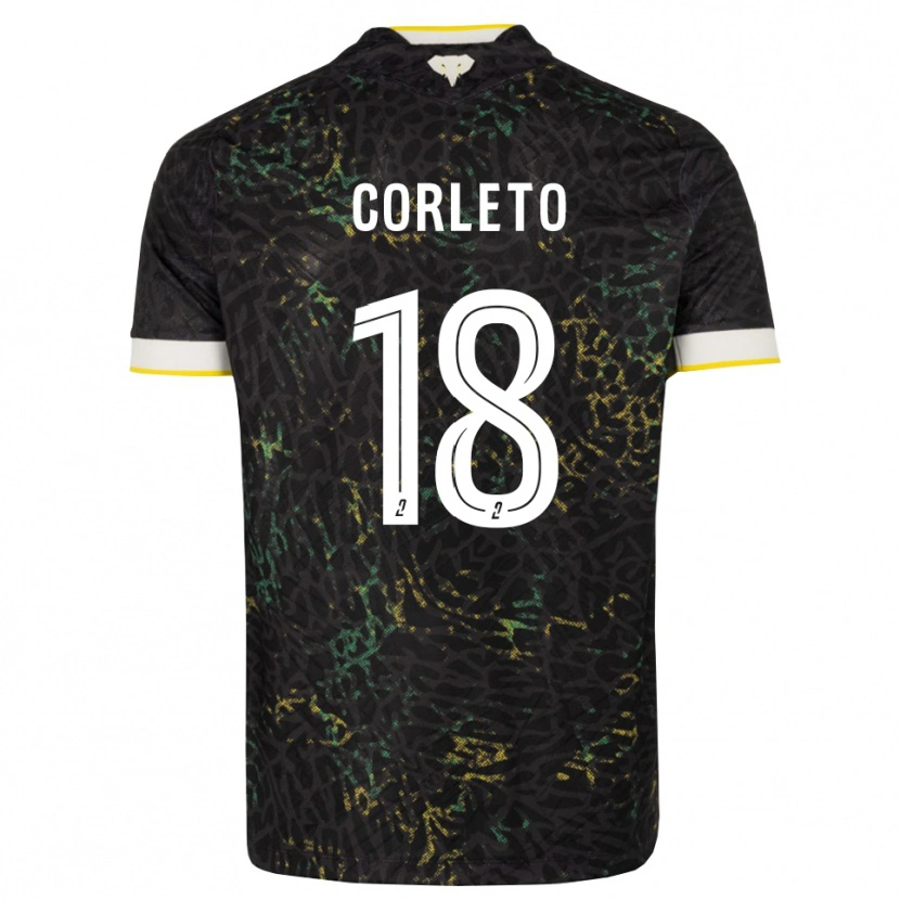 Danxen Donna Maglia Naël Corleto #18 Nero Bianco Giallo Kit Gara Away 2026/27 Maglietta