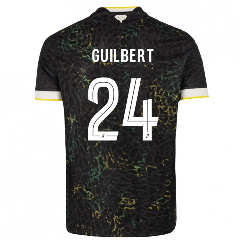 Danxen Donna Maglia Frédéric Guilbert #24 Nero Bianco Giallo Kit Gara Away 2026/27 Maglietta