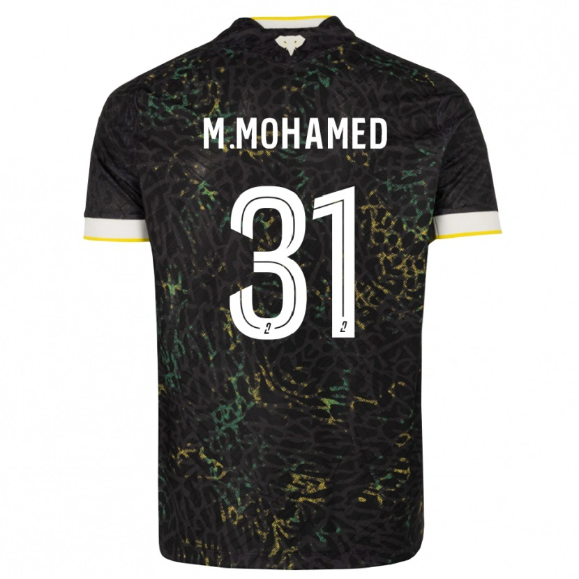 Danxen Donna Maglia Mostafa Mohamed #31 Nero Bianco Giallo Kit Gara Away 2026/27 Maglietta