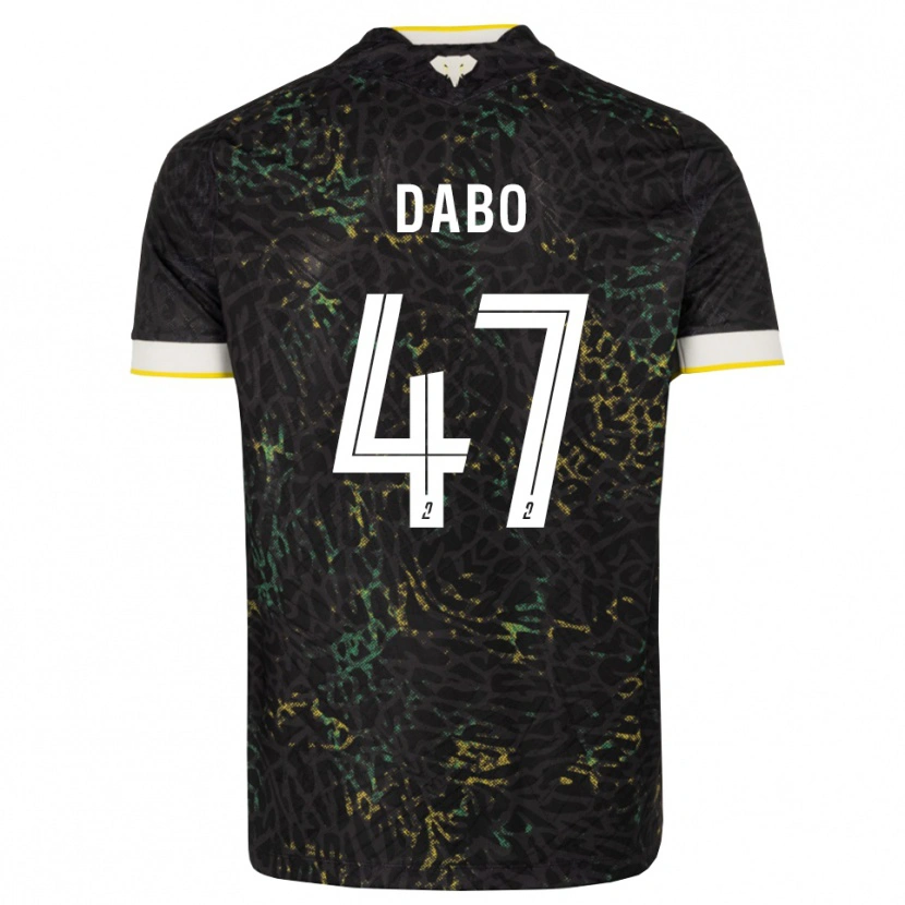 Danxen Donna Maglia Moustapha Dabo #47 Nero Bianco Giallo Kit Gara Away 2026/27 Maglietta