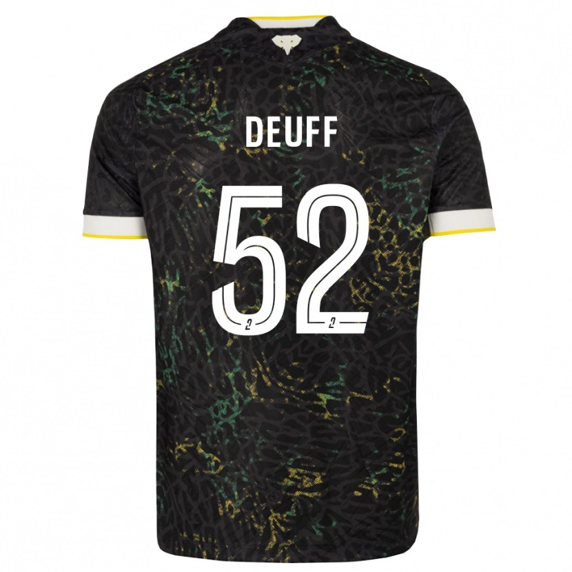 Danxen Donna Maglia Bahmed Deuff #52 Nero Bianco Giallo Kit Gara Away 2026/27 Maglietta