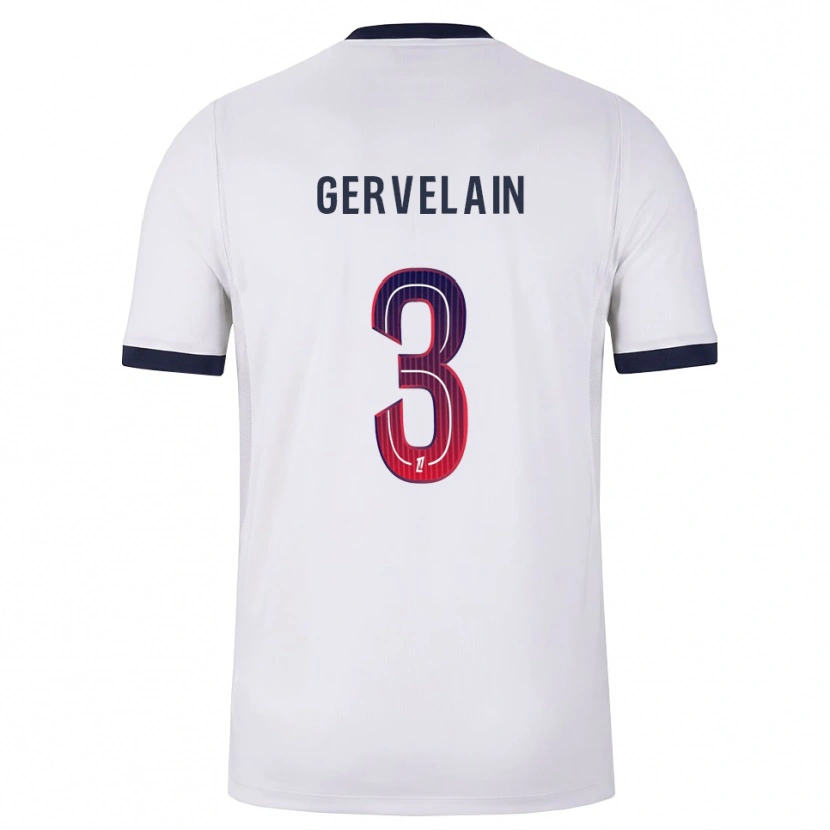 Danxen Donna Maglia Jordan Gervelain #3 Bianco Nero Rosso Kit Gara Away 2026/27 Maglietta