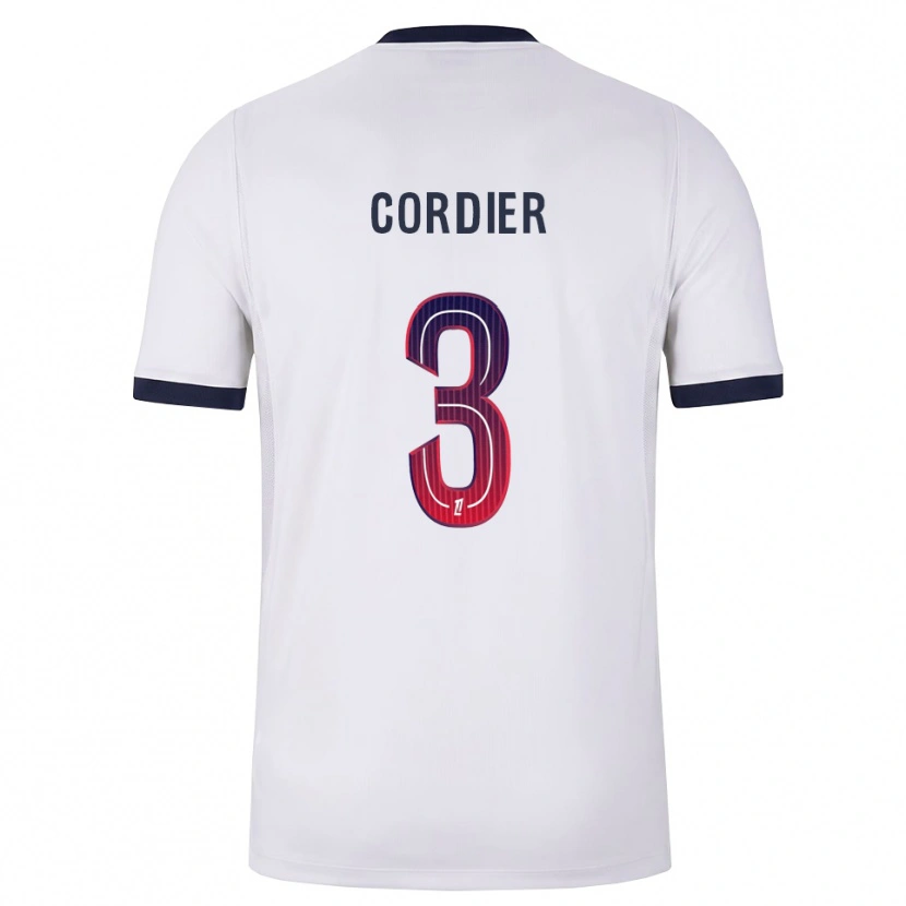 Danxen Donna Maglia Thomas Cordier #3 Bianco Nero Rosso Kit Gara Away 2026/27 Maglietta