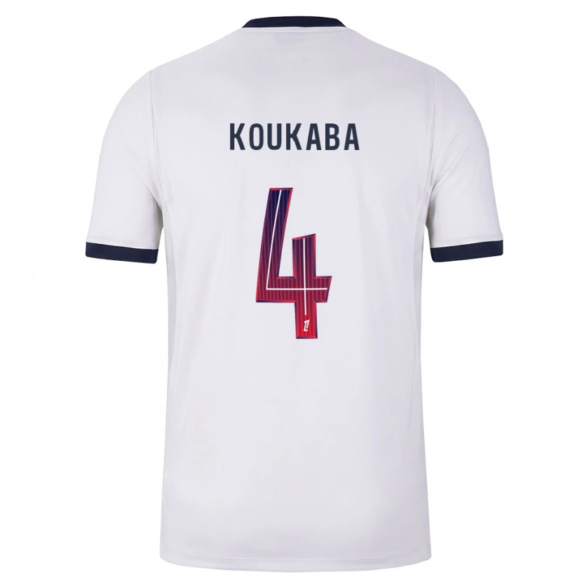 Danxen Donna Maglia Axel Koukaba #4 Bianco Nero Rosso Kit Gara Away 2026/27 Maglietta