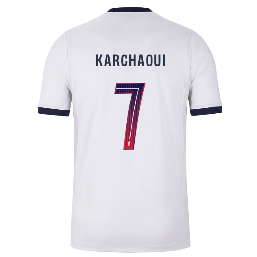 Danxen Donna Maglia Sakina Karchaoui #7 Bianco Nero Rosso Kit Gara Away 2026/27 Maglietta