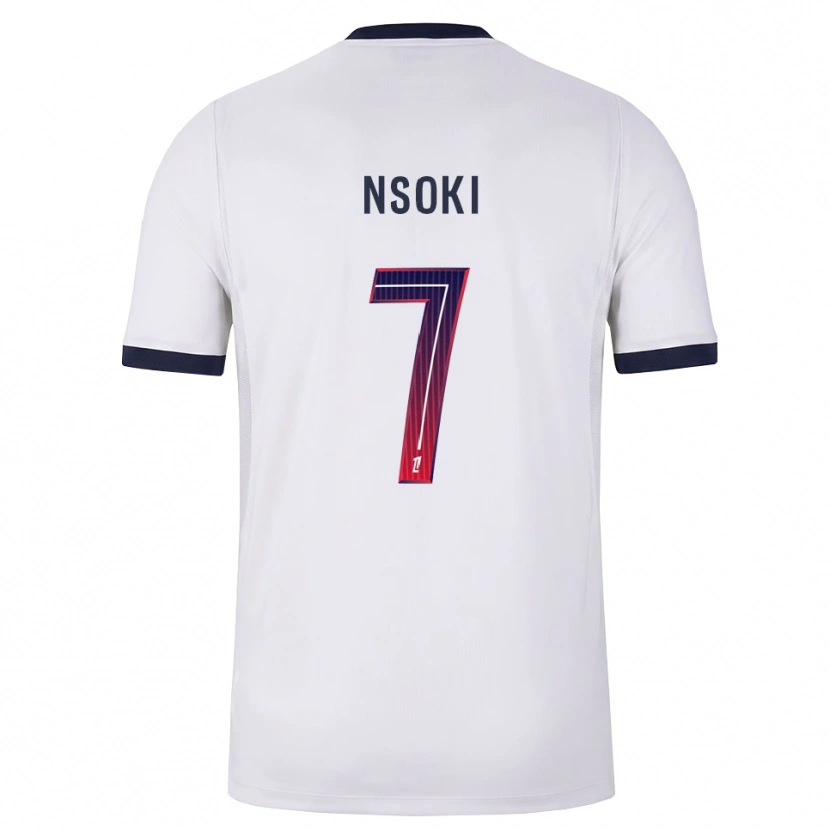 Danxen Donna Maglia Noah Nsoki #7 Bianco Nero Rosso Kit Gara Away 2026/27 Maglietta