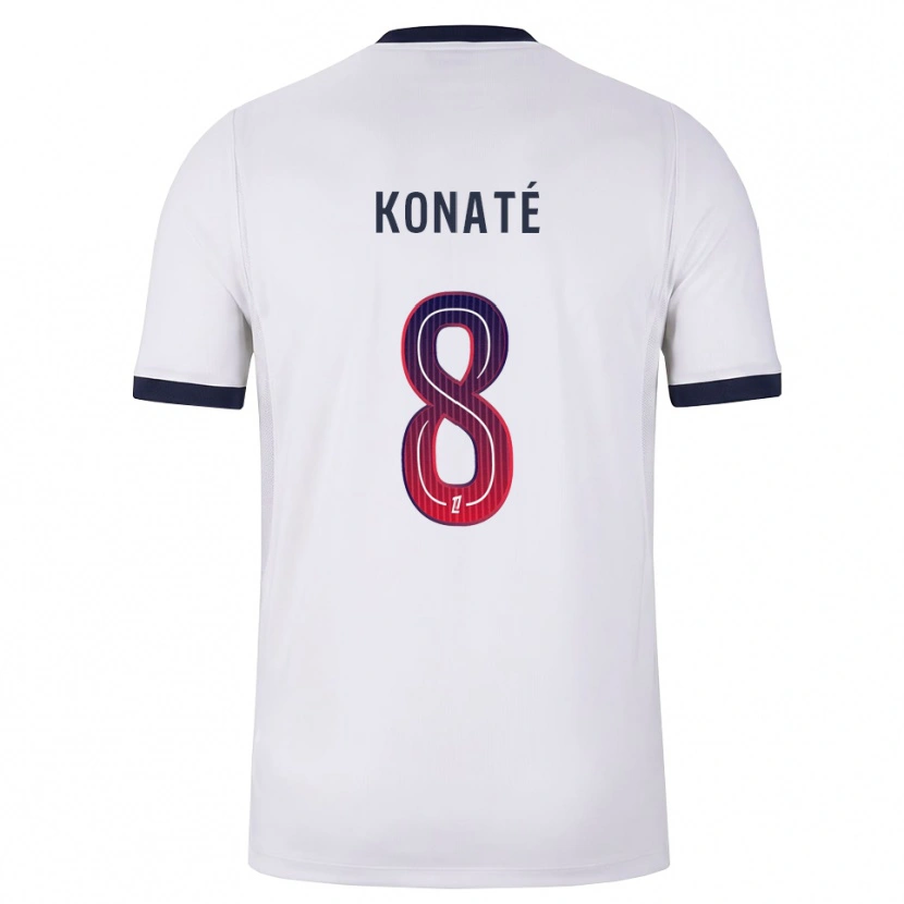 Danxen Donna Maglia Seydou Konaté #8 Bianco Nero Rosso Kit Gara Away 2026/27 Maglietta