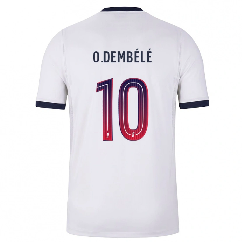 Danxen Donna Maglia Ousmane Dembélé #10 Bianco Nero Rosso Kit Gara Away 2026/27 Maglietta