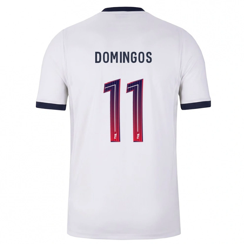 Danxen Donna Maglia Fabio Domingos #11 Bianco Nero Rosso Kit Gara Away 2026/27 Maglietta