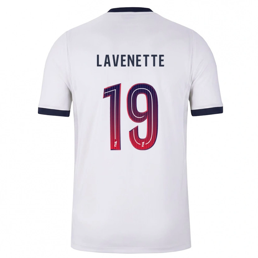 Danxen Donna Maglia Mathias Lavenette #19 Bianco Nero Rosso Kit Gara Away 2026/27 Maglietta