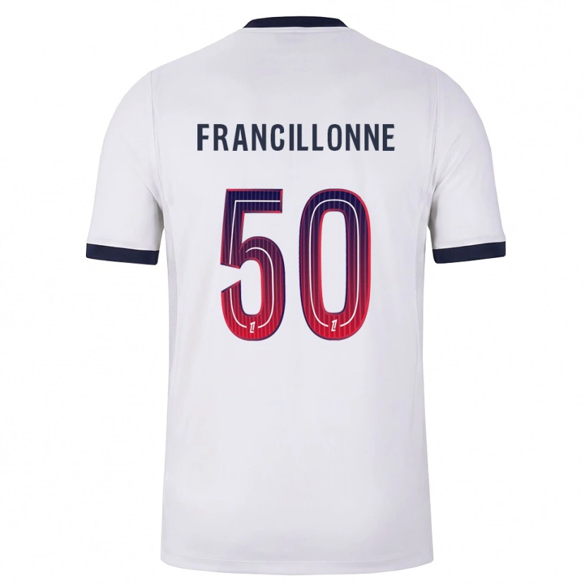 Danxen Donna Maglia Bryan Francillonne #50 Bianco Nero Rosso Kit Gara Away 2026/27 Maglietta