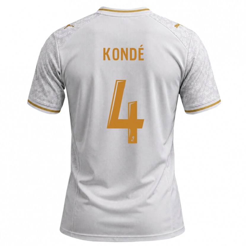 Danxen Donna Maglia Jean-Charles Kondé #4 Bianco Grigio Goldenrod Kit Gara Away 2026/27 Maglietta