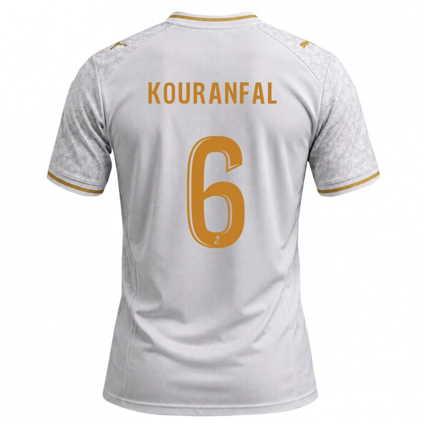 Danxen Donna Maglia Chamsedin Kouranfal #6 Bianco Grigio Goldenrod Kit Gara Away 2026/27 Maglietta