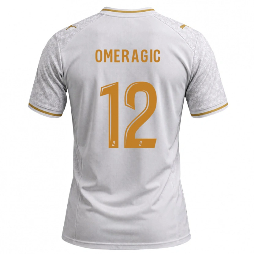Danxen Donna Maglia Edin Omeragic #12 Bianco Grigio Goldenrod Kit Gara Away 2026/27 Maglietta