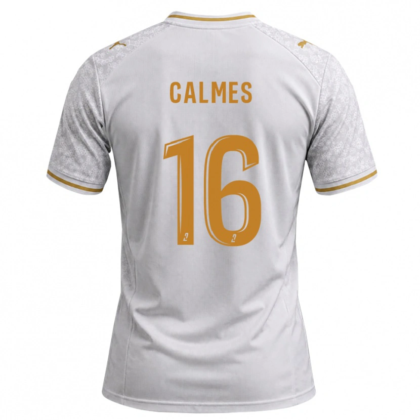 Danxen Donna Maglia Alexandre Calmes #16 Bianco Grigio Goldenrod Kit Gara Away 2026/27 Maglietta