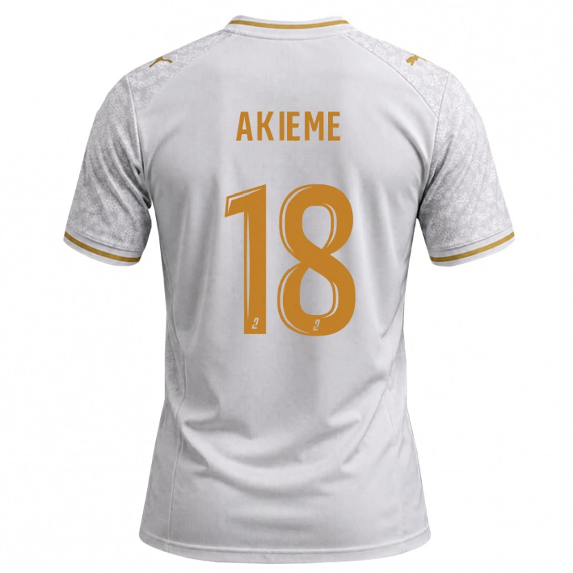 Danxen Donna Maglia Sergio Akieme #18 Bianco Grigio Goldenrod Kit Gara Away 2026/27 Maglietta