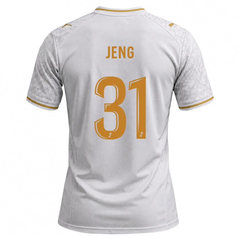 Danxen Donna Maglia Malcolm Jeng #31 Bianco Grigio Goldenrod Kit Gara Away 2026/27 Maglietta