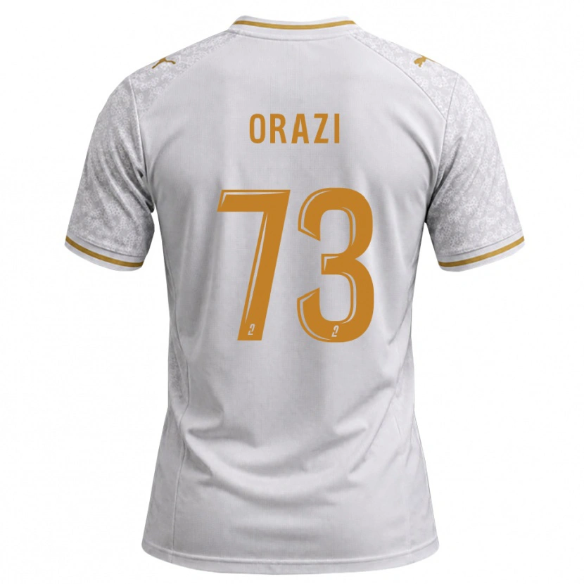 Danxen Donna Maglia Ike Orazi #73 Bianco Grigio Goldenrod Kit Gara Away 2026/27 Maglietta