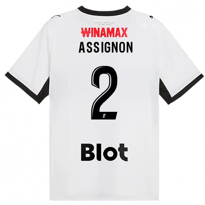 Danxen Donna Maglia Kenny Assignon #2 Nero Bianco Rosso Kit Gara Away 2026/27 Maglietta