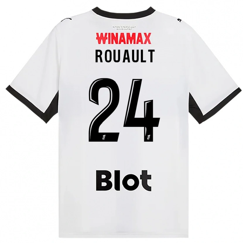 Danxen Donna Maglia Anthony Rouault #24 Nero Bianco Rosso Kit Gara Away 2026/27 Maglietta