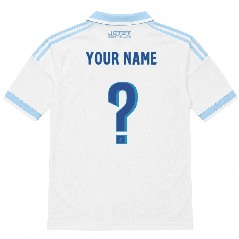 Danxen Donna Maglia Il Tuo Nome #0 Azzurro Chiaro Bianco Rosso Kit Gara Away 2026/27 Maglietta
